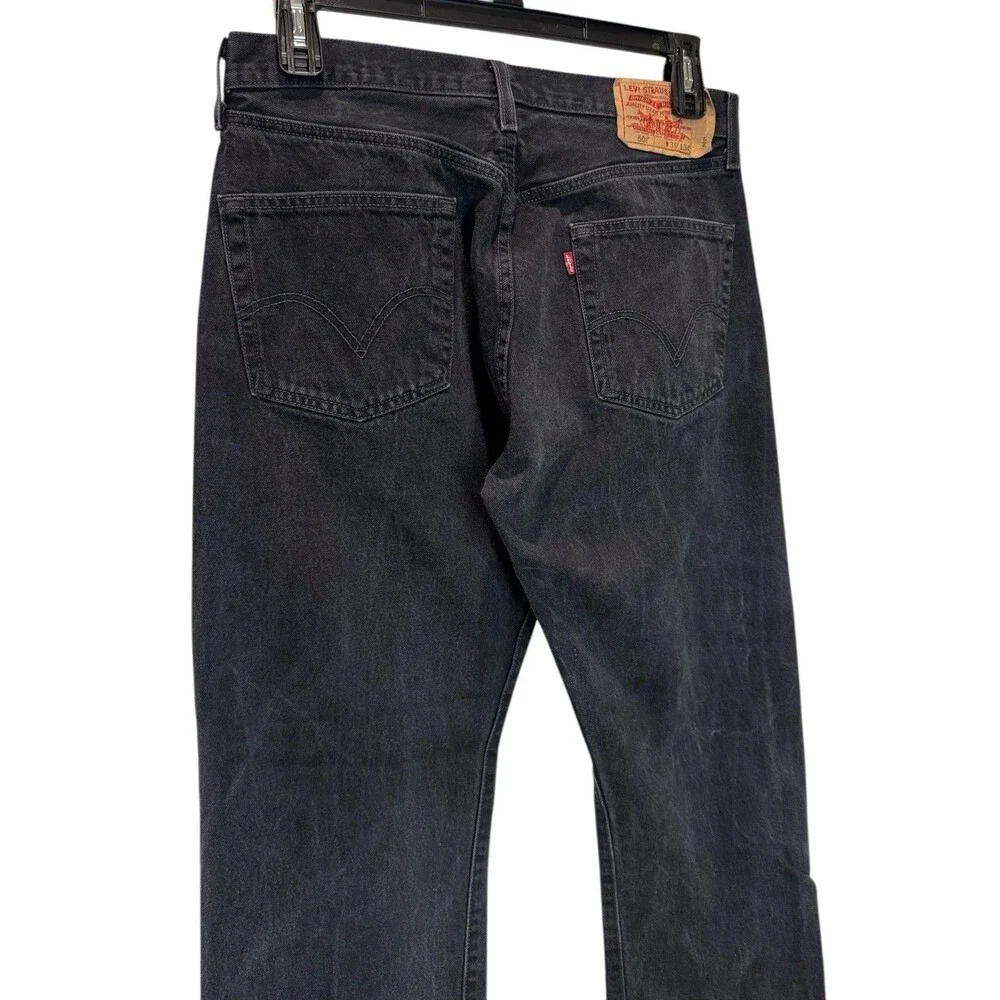 Men’s Levi’s 501 Jeans Black 36x34 Levi Strauss Denim Button Fly Straight Leg